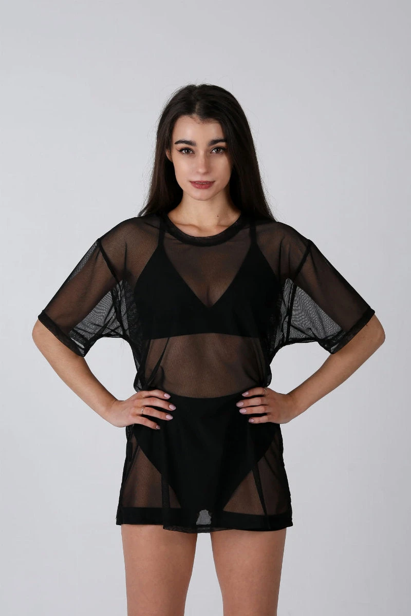 REV ACTIV Mesh Oversized T-Shirt - Black 1 REV ACTIV Mesh Oversized T-Shirt - Black