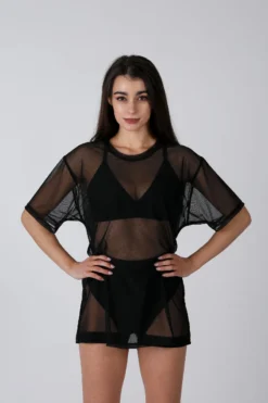 REV ACTIV Mesh Oversized T-Shirt - Black