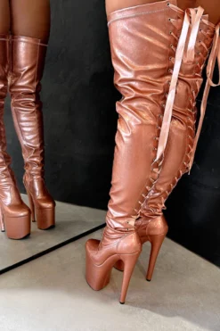 Hella Heels Thicc Thigh High 8inch Boots - Rose Gold 7 Hella Heels Thicc Thigh High 8inch Boots - Rose Gold -Radi Style Shop IMG 4387