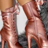 Hella Heels 8inch Ankle Boots - Rose Gold