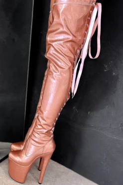 Hella Heels Thigh High 8inch Boots - Rose Gold -Radi Style Shop IMG 4774