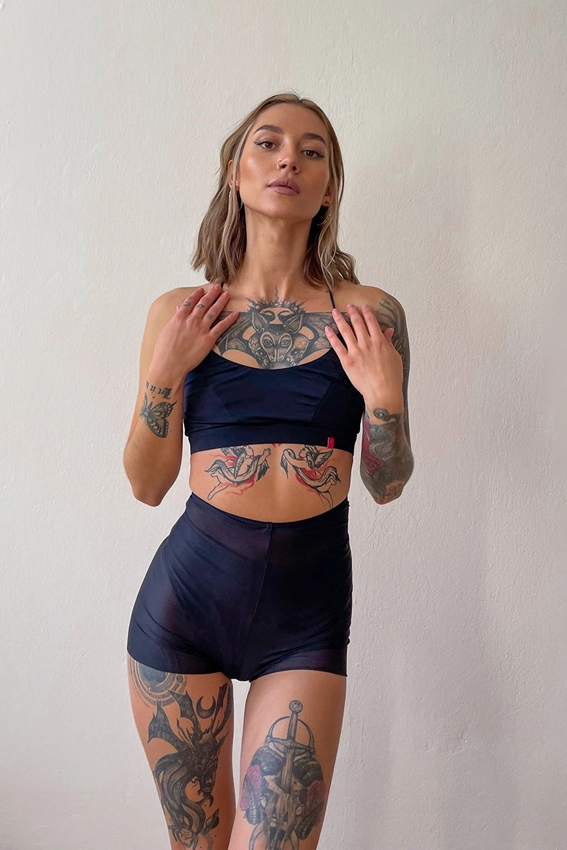 Pole Addict Petite Shorts - Black Mesh 3 Pole Addict Petite Shorts - Black Mesh - Image 3