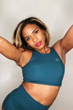 The Enviro Co. High Neck Crop Top - Blue Teal 9 The Enviro Co. High Neck Crop Top - Blue Teal -Radi Style Shop IMG 6681 1