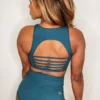 The Enviro Co. High Neck Crop Top - Blue Teal