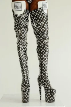 Hella Heels Branded Thigh High 8inch Boots - Black 21 Hella Heels Branded Thigh High 8inch Boots - Black -Radi Style Shop IMG 7802 Edit 1