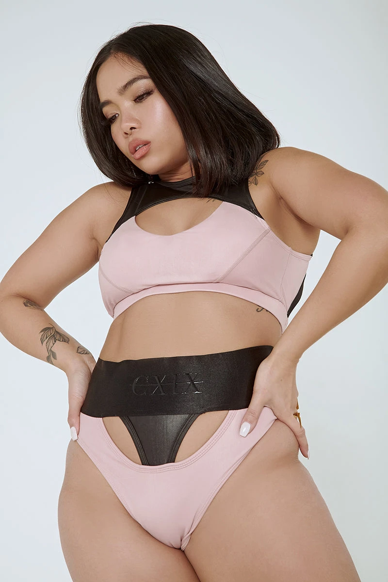 CXIX I Slay Sports Bra - Pink/Black - Image 4