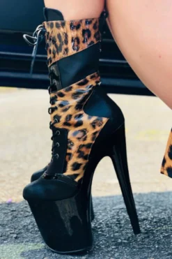 Hella Heels EmpireKicks 8inch Boots - Black -Radi Style Shop KicksBlackLeopard5