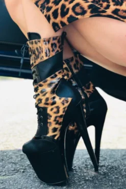 Hella Heels EmpireKicks 8inch Boots - Black -Radi Style Shop KicksBlackLeopard7