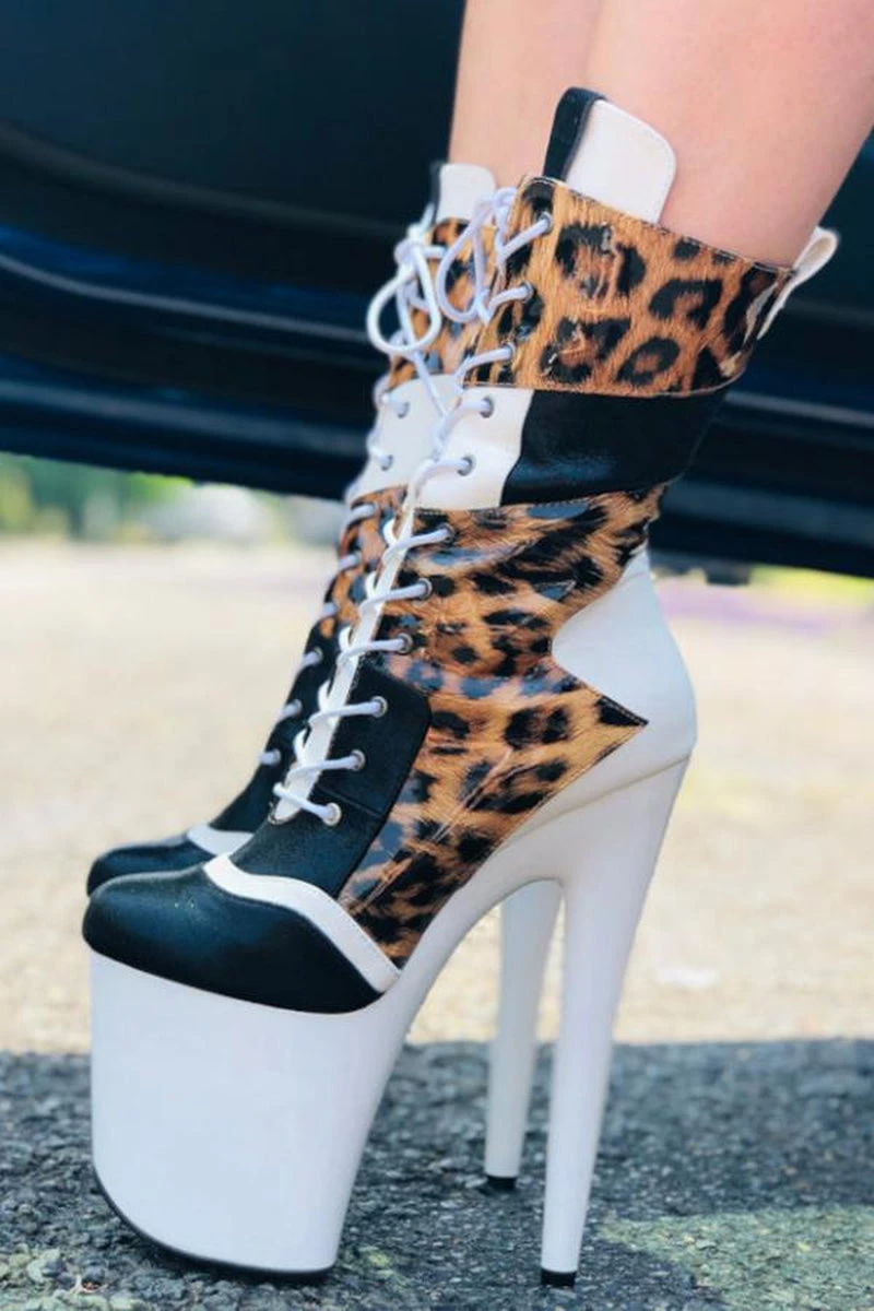 Hella Heels EmpireKicks 8inch Boots - White 1 Hella Heels EmpireKicks 8inch Boots - White