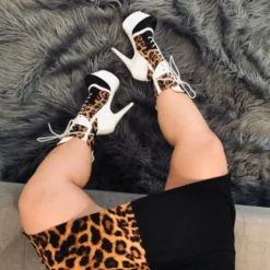 Hella Heels EmpireKicks 7inch Boots - White -Radi Style Shop Kicks White Leopard 7 inch 7 1