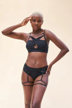 Lunalae Olivia Low Waist Garter Shorts - Recycled Black -Radi Style Shop LunaLae 23 1219