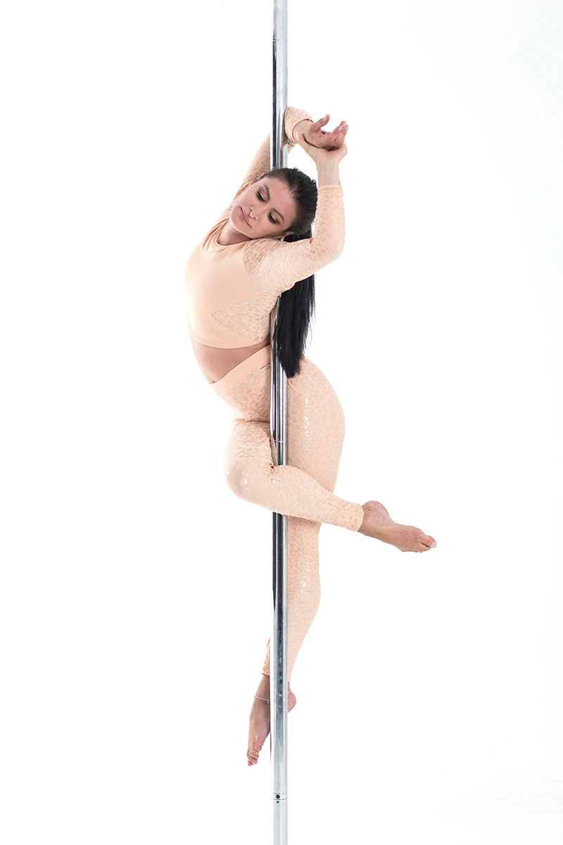 Paradise Chick Superhero Series Ultra Grip Crop Top - Beige Leopard 4 Paradise Chick Superhero Series Ultra Grip Crop Top - Beige Leopard - Image 4