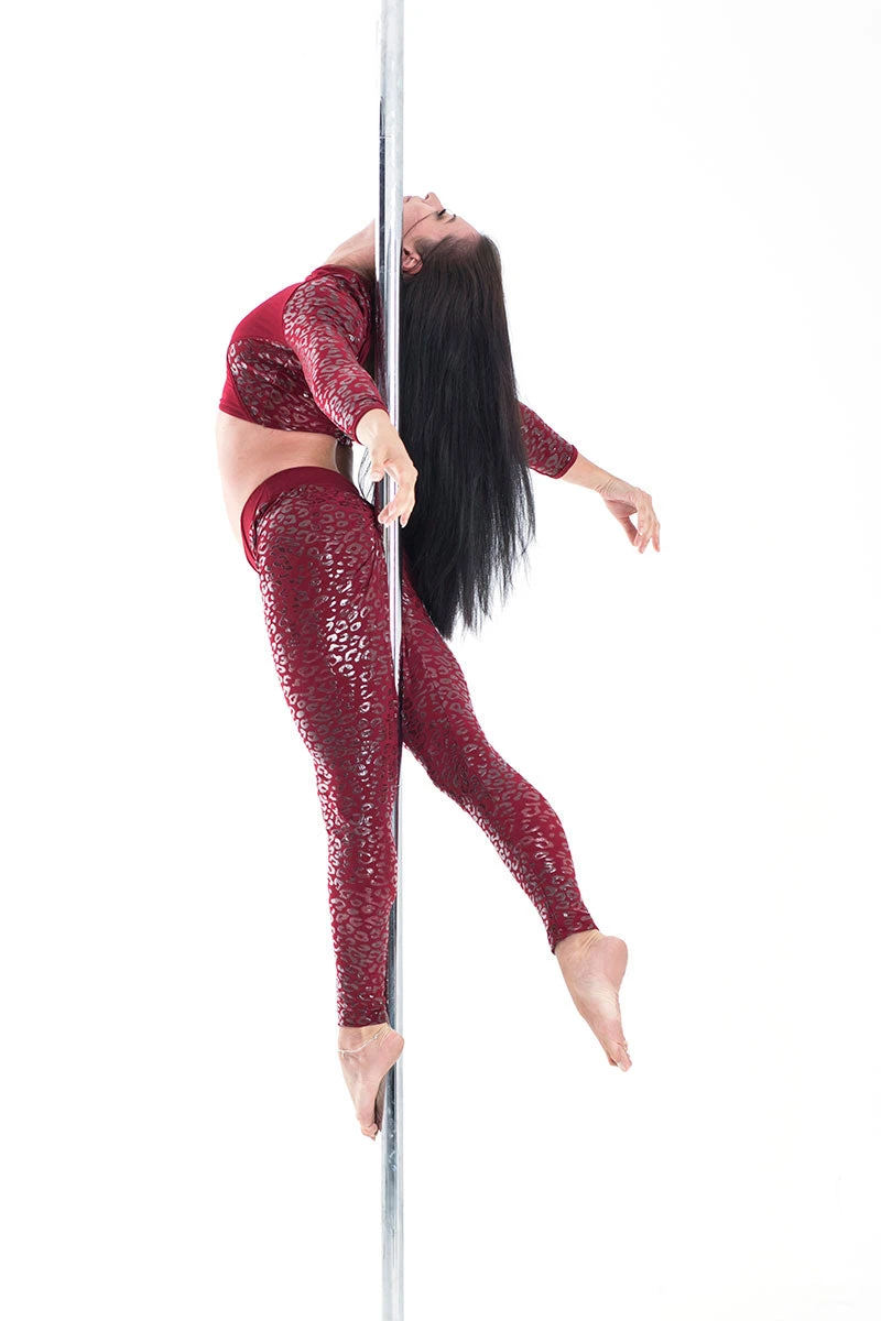 Paradise Chick Superhero Series Ultra Grip Crop Top - Cherry Leopard 8 Paradise Chick Superhero Series Ultra Grip Crop Top - Cherry Leopard - Image 8