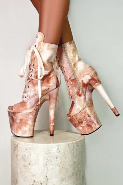 Hella Heels Renaissance Open Toe 8inch Boots - Mercy