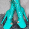 Hella Heels LipKit Open Toe 8inch Boots - Minted