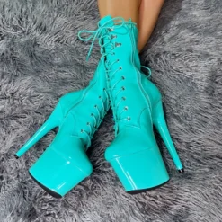 Hella Heels LipKit 8inch Boots - Minted -Radi Style Shop Minted8Inchcrossedankles