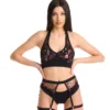Bandurska Miruna Suspender Accessory - Red Floral