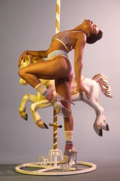 Rolling Calf High Socks - Pony Striped