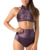 Dragonfly Betty High-Waisted Shorts - Velvet Purple