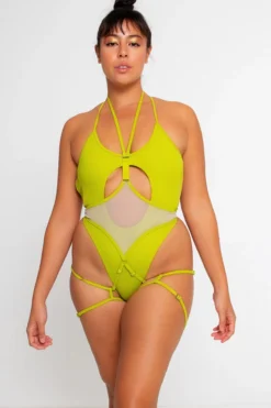 Nona Perkasa Queen Of The Night Body Garter - Vert/Sand