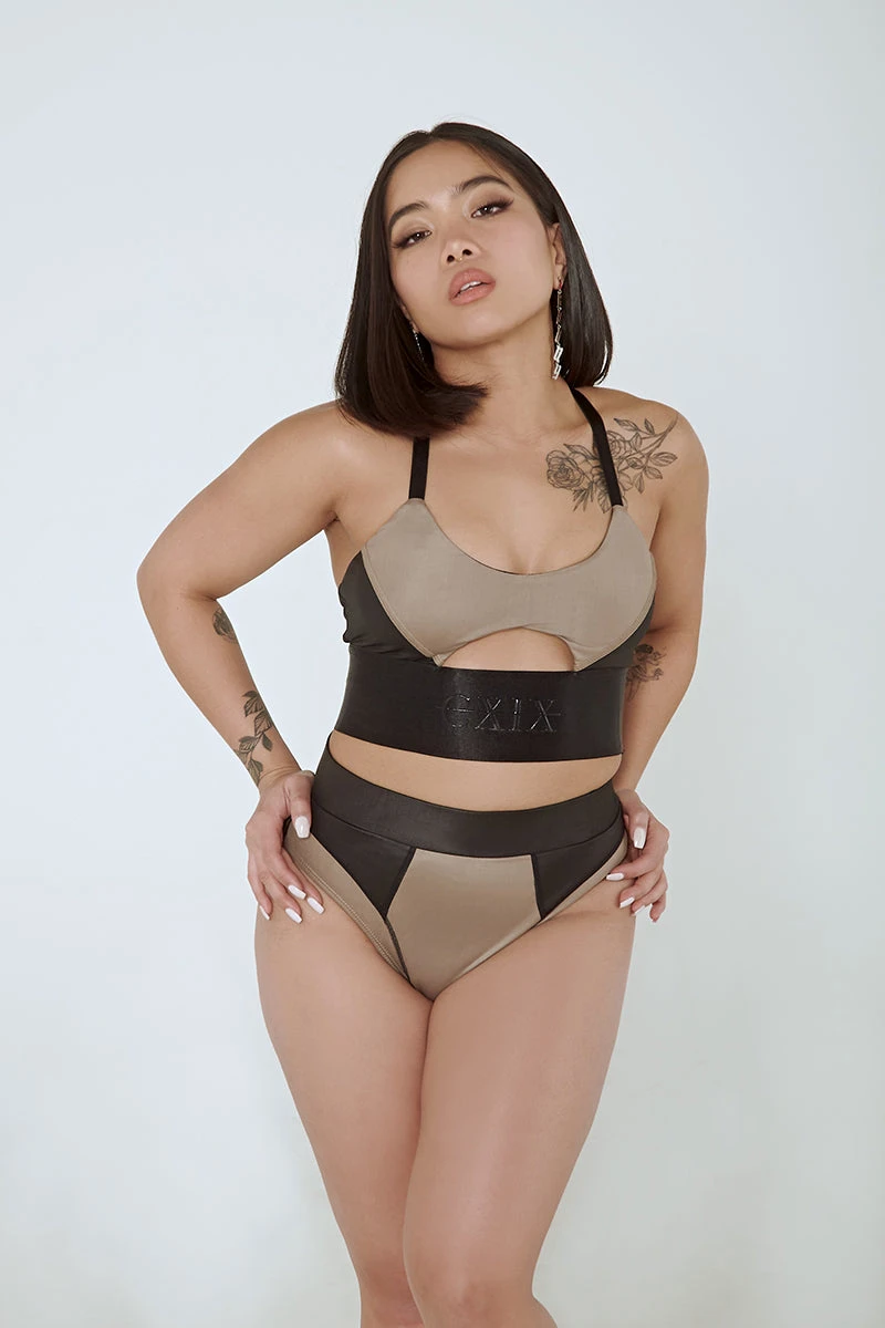 CXIX Riding Solo High Waist Bottoms - Black/Mink 13 CXIX Riding Solo High Waist Bottoms - Black/Mink - Image 13