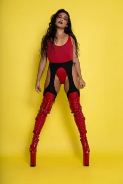 Rolling Peek-a-boo Tights - Black (3 Sizes Available) -Radi Style Shop Rolling 842 1