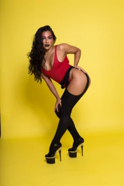 Rolling Peek-a-boo Tights - Black (3 Sizes Available) -Radi Style Shop Rolling 894 1