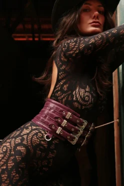 Rolling Triple Buckle Belt Harness - Plum -Radi Style Shop RollingHaras 892 1