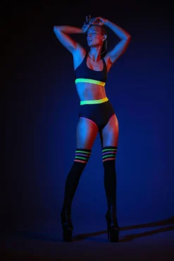 Rolling Alpha High Waisted Hot Pants - Neon 7 Rolling Alpha High Waisted Hot Pants - Neon -Radi Style Shop RollingNeonRetoque5 1