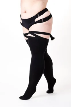 Rolling Over The Knee Ribbon Socks - Black (3 Sizes Available) -Radi Style Shop Rolling Lookbook Meias 21 11 200278045