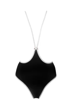 Hamade Activewear Neck Ring High Waisted Bottoms - Black/White Binding 14 Hamade Activewear Neck Ring High Waisted Bottoms - Black/White Binding -Radi Style Shop SS22 03