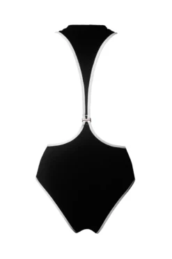 Hamade Activewear Neck Ring High Waisted Bottoms - Black/White Binding 17 Hamade Activewear Neck Ring High Waisted Bottoms - Black/White Binding -Radi Style Shop SS22 06