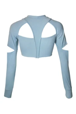 Hamade Activewear Scoop Neck Long Sleeve Top - Light Blue -Radi Style Shop SS22 20