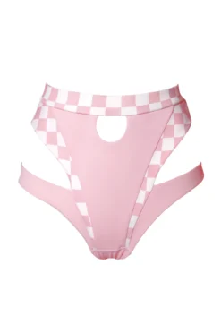 Hamade Activewear High Waisted Bottoms - Checkered Light Pink -Radi Style Shop SS23 03