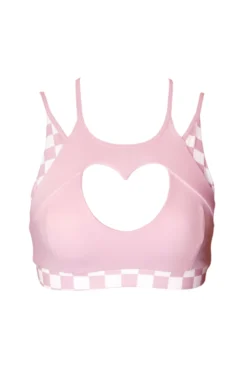 Hamade Activewear Heart Cut Out Top - Checkered Light Pink 14 Hamade Activewear Heart Cut Out Top - Checkered Light Pink -Radi Style Shop SS23 05