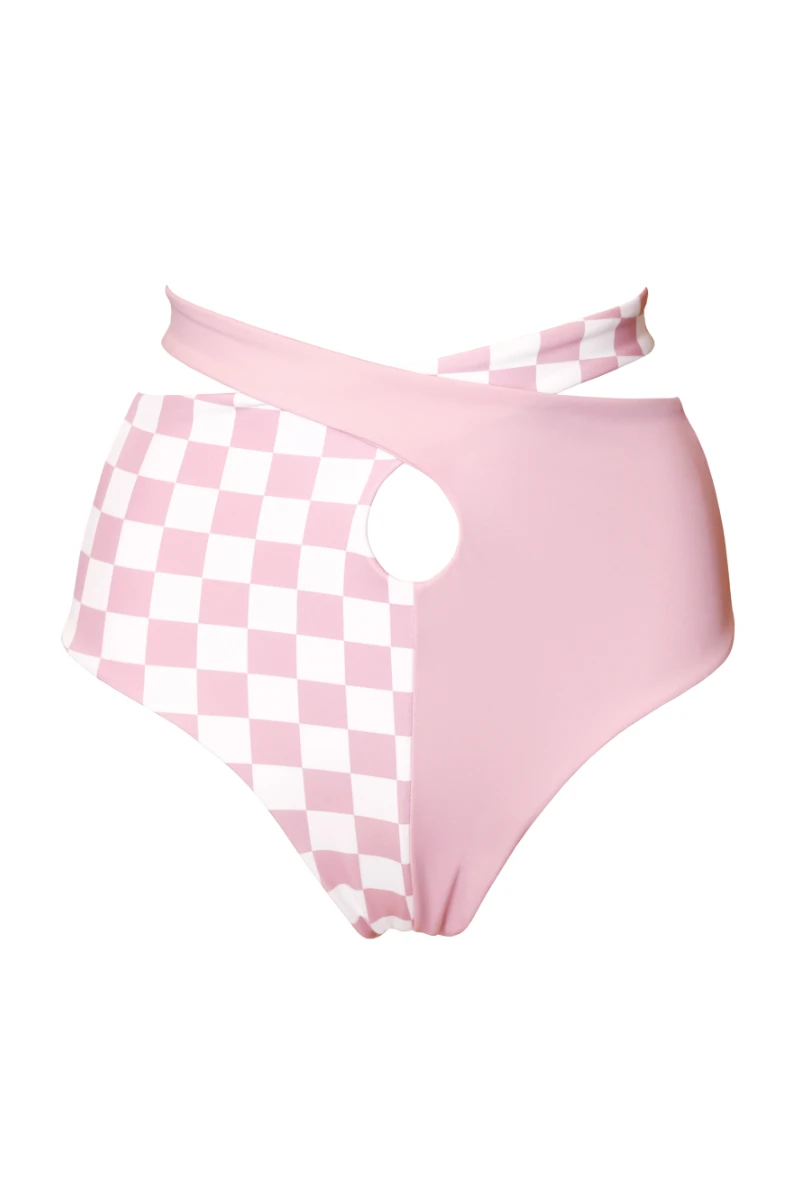 Hamade Activewear Patchwork Bottoms - Checkered Light Pink 7 Hamade Activewear Patchwork Bottoms - Checkered Light Pink - Image 7