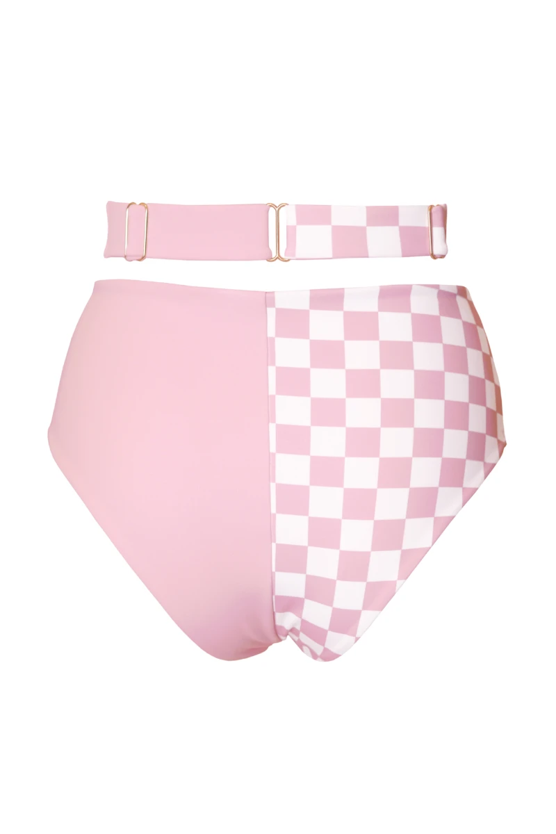 Hamade Activewear Patchwork Bottoms - Checkered Light Pink 8 Hamade Activewear Patchwork Bottoms - Checkered Light Pink - Image 8