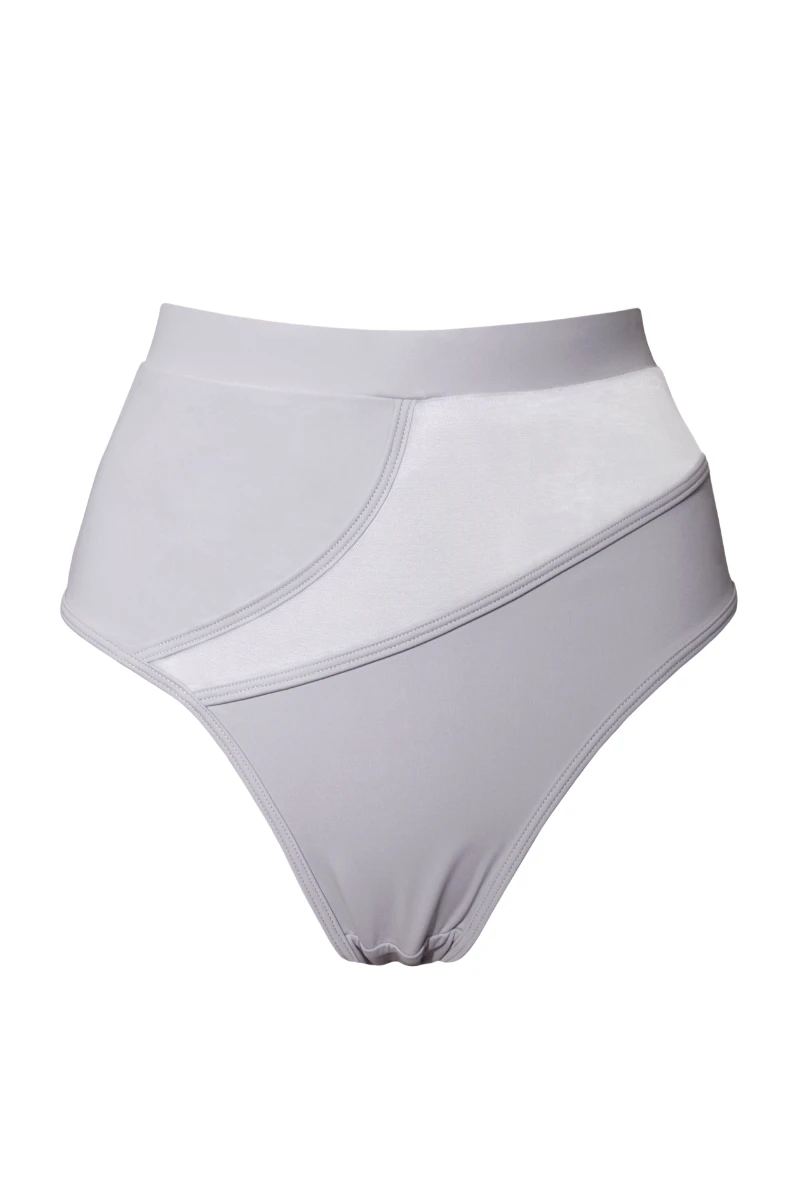 Hamade Activewear High Cut Bottoms - Light Grey 2 Hamade Activewear High Cut Bottoms - Light Grey - Image 2