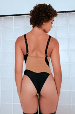 CXIX Silhouette One-Piece Bodysuit - Black With Cream Mesh 8 CXIX Silhouette One-Piece Bodysuit - Black With Cream Mesh -Radi Style Shop Sand CXIX Silhouette Mesh bodysuit dance dancewear fahsion 1