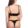 Naughty Thoughts Sinner Vinyl Thong Bottoms - Black