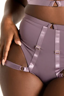 Tatiana Activewear Tokio Shorts - Mauve -Radi Style Shop TatianaActive TokioMauveStrappyGarterPoleWearSet 7926