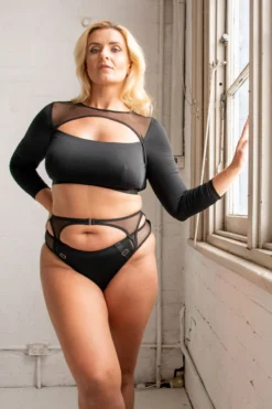 Tatiana Activewear Esme Top - Black 17 Tatiana Activewear Esme Top - Black -Radi Style Shop TatianaActiveEsmeLongSleeveCropMeshTop 0492cropped 1