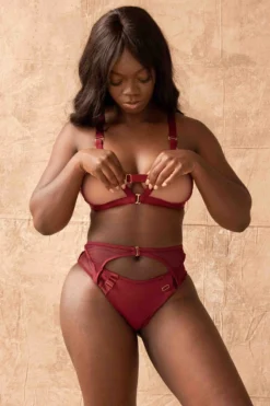 Tatiana Activewear Kaizen Top - Burgundy 16 Tatiana Activewear Kaizen Top - Burgundy -Radi Style Shop TatianaActiveKaizenBurgundyPoleWearSet3cropped 1