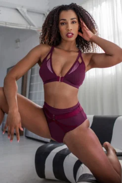 Tatiana Activewear Sofia Shorts - Wine 7 Tatiana Activewear Sofia Shorts - Wine -Radi Style Shop TatianaActiveSofiaWinePoleWearSet 2 4