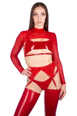 Naughty Thoughts XXX Rated See Through Shrug - Red -Radi Style Shop XXXSinnerRedThighHighfront 7de8d2b8 6517 4530 85a1 413c9157c755