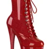 Pleaser USA Adore-1020GP 7inch Pleaser Boots - Ruby Glitter