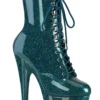 Pleaser USA Adore-1020GP 7inch Pleaser Boots - Teal Glitter