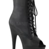 Pleaser USA Adore-1021 7inch Pleaser Peep Toe Boots - Matte Black