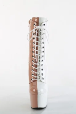 Pleaser USA Adore-1040TT 7inch Pleaser Boots - Patent Blush/White -Radi Style Shop adore 1040tt bh w m01