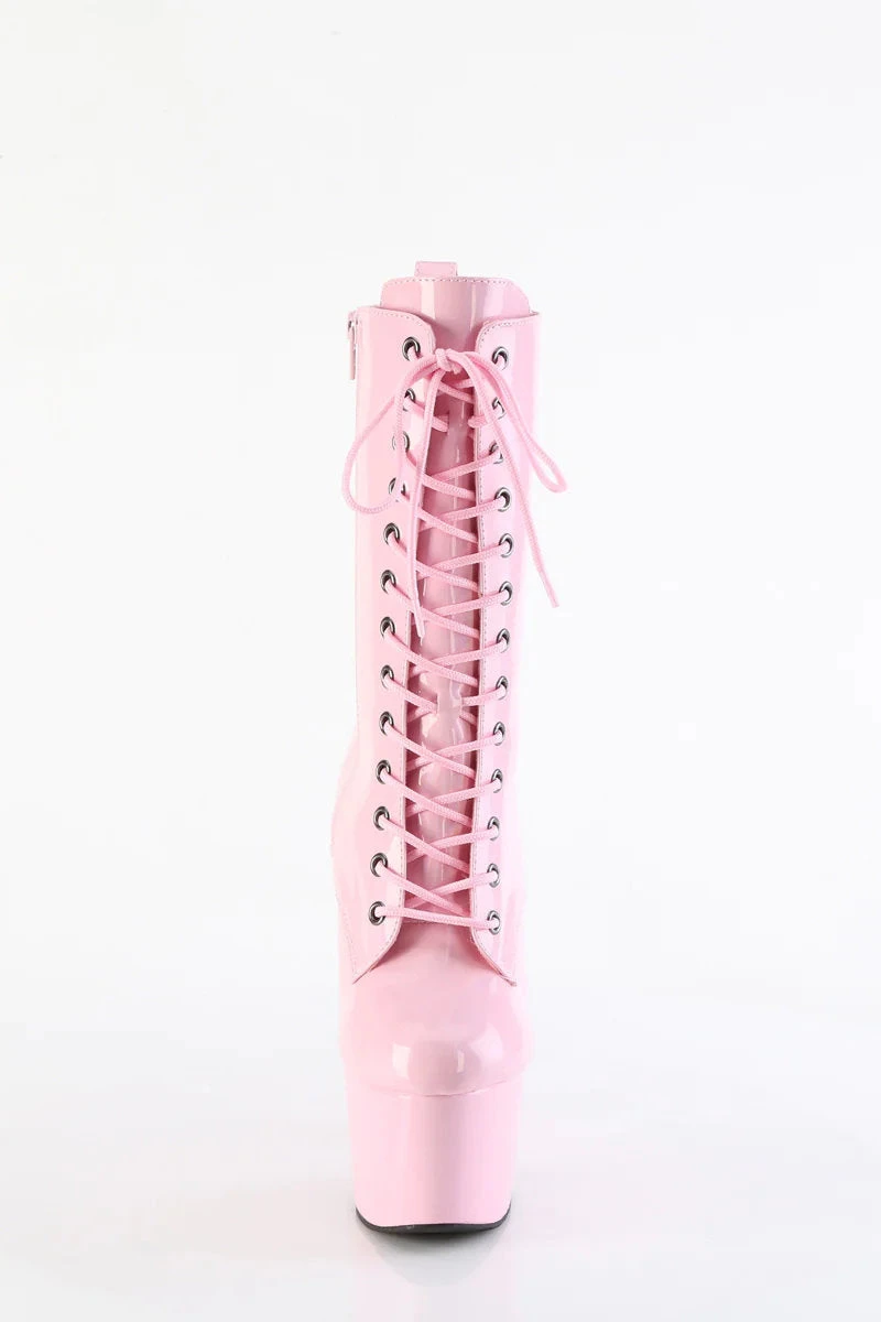 Pleaser USA Adore-1040WR 7inch Pleaser Boots - Holographic Baby Pink 2 Pleaser USA Adore-1040WR 7inch Pleaser Boots - Holographic Baby Pink - Image 2